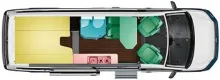 Grundriss Tag VW Grand California 680 Automat.-Getriebe - 177 PS