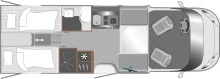Grundriss Tag LMC Cruiser T750 EF 180 PS, 4,4tn, 3e+4e Sitzplatz