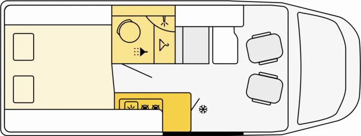 Grundriss Tag Etrusco CV 640 PB Primavera Aktion| Schlafdach | AHK