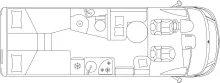 Grundriss Tag Laika Ecovip H 3109 *6,99m+ 180 PS+ Automatik+4 Pers.