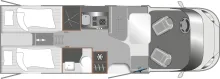 Grundriss Tag LMC Cruiser T750 EL 180 PS, 4,4tn, 3e+4e Sitzplatz
