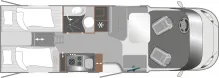 Grundriss Tag LMC Cruiser T740 EL 180 PS, 4,4tn, 3e+4e Sitzplatz