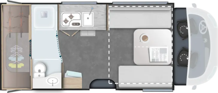 Grundriss Tag Challenger Teilintegriert 260 Ultimate Edition