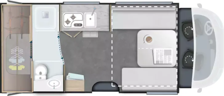 Grundriss Tag Challenger Teilintegriert 260 Graphite Edition