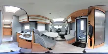 360° Innenansicht Dethleffs Just 90 T 7052 DBM Hubbett, AHK, Markise, TV, Sat