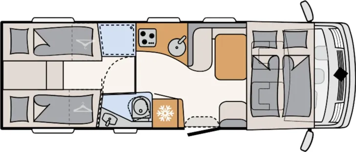 Grundriss Tag Dethleffs Esprit I 7150-2 EB Hausmessepreis