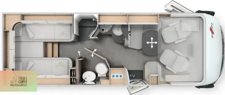Grundriss Tag Malibu I 470 RB LE K comfort Preishammer! MB Modell 26