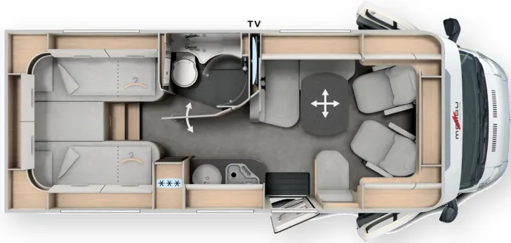 Grundriss Tag Malibu T 430 KB LE lightweight MB DISTRONIC chiaro