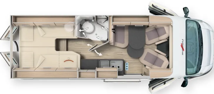 Grundriss Tag Malibu Van charming coupé 640 LE RB Stilwelt lucca