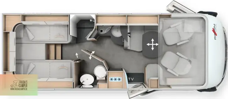 Grundriss Tag Malibu I 450 RB LE Messeaktion! Mercedes comfort MJ2026