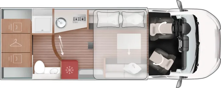 Grundriss Tag Roller Team Kronos 234 TL Automatik Design Paket Heavy 2026