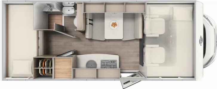 Grundriss Tag Carado pro A 361 Stockbetten|Markise|Autom.|El.HaBremse