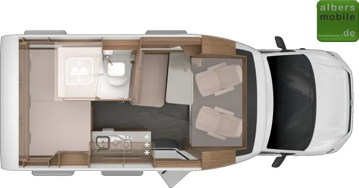 Grundriss Tag Knaus Tourer Van 500 MQ Vansation 2er Slidebett SAT TV