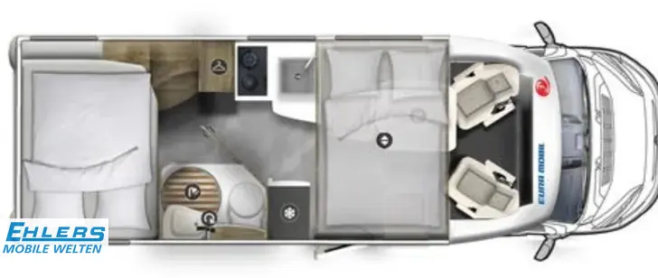 Grundriss Tag Eura Mobil Profila RS PRS 695 HB 140PS/Mondial-Paket/Rückfahrkamera