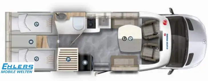 Grundriss Tag Eura Mobil Profila T PT 726 EF Verfügbar ab06/2026/170PS/Autom/4,5t/Markise/Mondial-S-Paket/Fahrassistenz-Paket