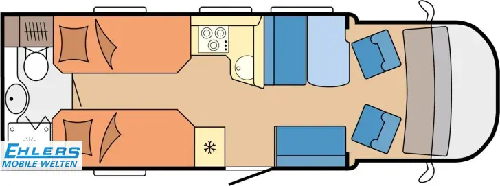 Grundriss Tag Hobby Optima De Luxe T70 E Dachklima/Markise/Alu/AHK/GFK-Boden-Dach