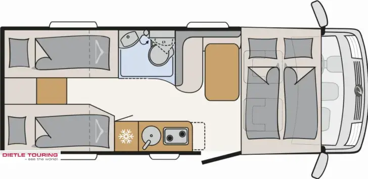 Grundriss Tag Dethleffs Globebus Active I 4 Modell 26