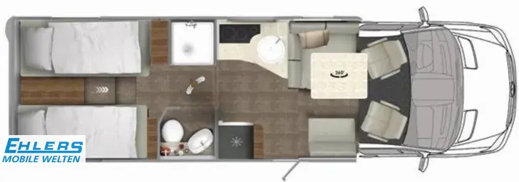 Grundriss Tag Eura Mobil Contura CT 766 EB Verfügbar ab 07/2026/170PS/Autom/Luminary-Plus-Paket/Backofen/Lederausstattung