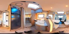 360° Innenansicht Carado T 447 Pro+ Hubbett, TV, Sat, Solar