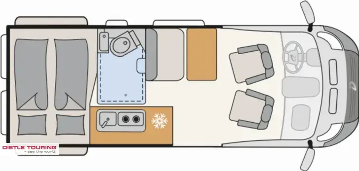 Grundriss Tag Dethleffs Globetrail Performance 600 DR VW Facelift