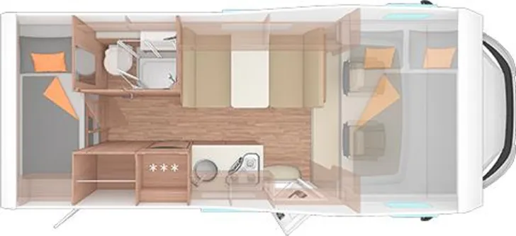 Grundriss Tag Weinsberg CaraHome 600 DKG