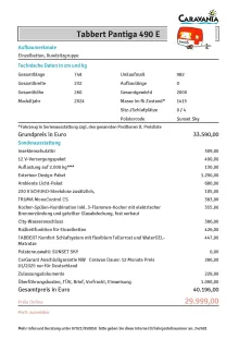 Fahrzeugbild Tabbert Pantiga 490 E Gasherd, 12 V Garantieverl #13