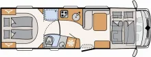 Grundriss Tag Dethleffs Globetrotter XL I 7850-2 DBM Discount: -30%