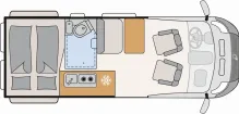 Grundriss Tag Dethleffs Globetrail Performance 600 DR VW Markise, Solar