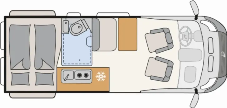 Grundriss Tag Dethleffs Globetrail Performance 600 DR VW Markise, Solar