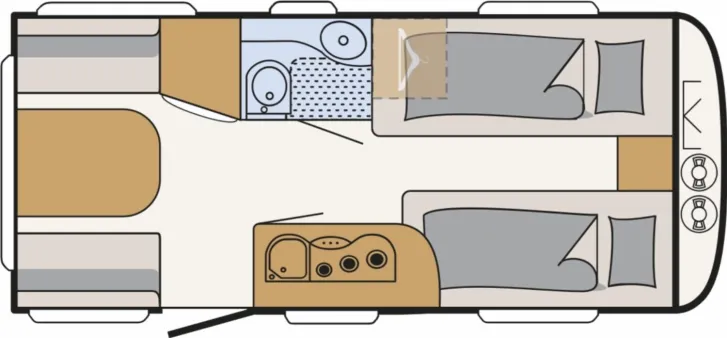 Grundriss Tag Dethleffs c-go Active 475 EL Einzelbetten, leicht