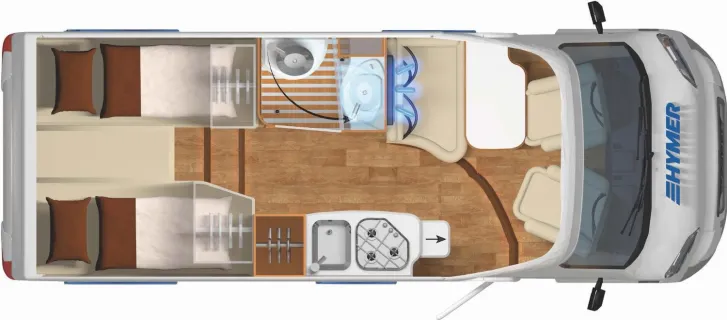 Grundriss Tag Hymer Exsis-t 474 Automatik, Solar, Sat, Smart-TV