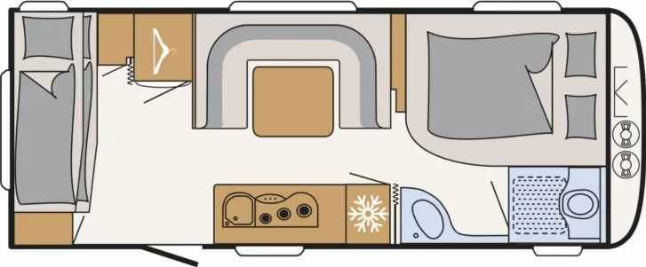 Grundriss Tag Dethleffs c-go 565 FMK Markise, Autarkpaket,