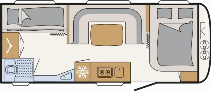 Grundriss Tag Dethleffs Nomad 540 QMK 6.400 EUR Vorteil!