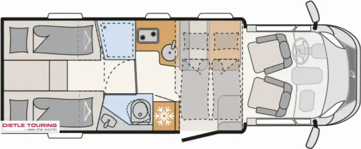 Grundriss Tag Dethleffs Trend T 7057 EB Navi, Markise, Hubbett