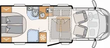 Grundriss Tag Dethleffs Just Camp T 6752 DBL Winterpakt LED Navi