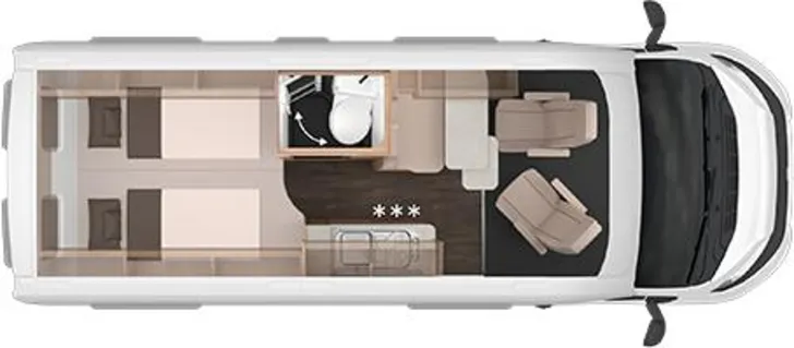 Grundriss Tag Knaus BoxLife PLATINUM SELECTION 600 ME Einzelbetten