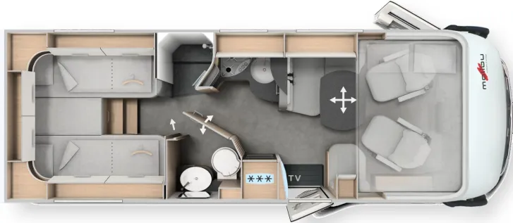 Grundriss Tag Malibu I 450 RB LE comfort Mercedes