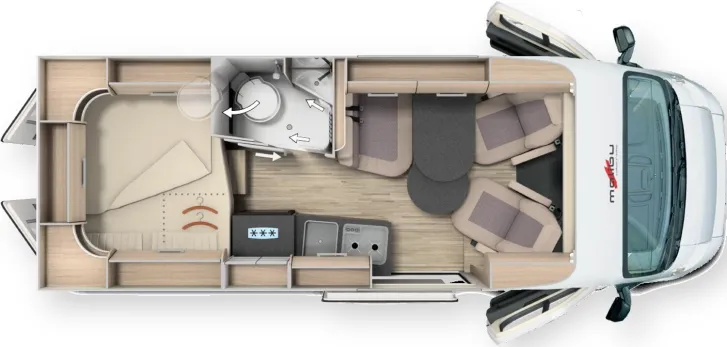 Grundriss Tag Malibu Van charming coupé 600 DB K Fiat