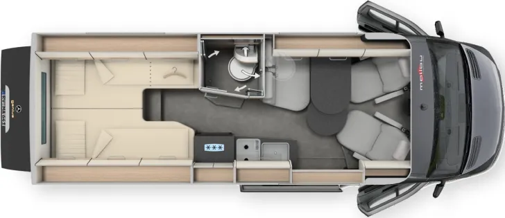 Grundriss Tag Malibu Genius performance 4x4 641 LE 4x4 Autark 190PS