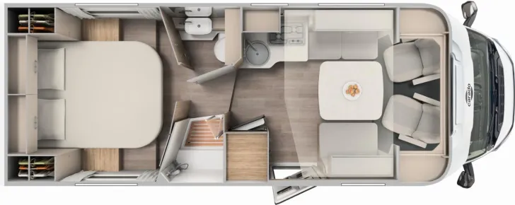 Grundriss Tag Carado T 459 Pro+ Automatik, Solar, TV, LTE, 3. Bett