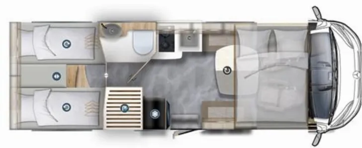 Grundriss Tag Eura Mobil Integra Line GT IL 726 EF OHNE Hubbett - Sofort