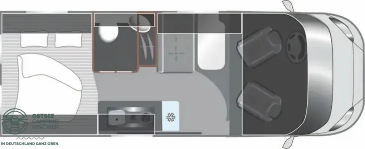 Grundriss Tag Roadfans Hopper 600+ 2026 - Aufstelldach
