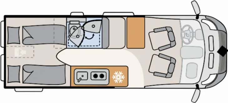 Grundriss Tag Dethleffs Globetrail Performance 600 DR VW