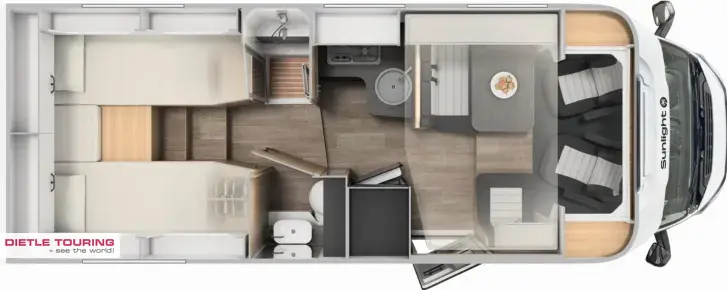 Grundriss Tag Sunlight Adventure T 68 Mj. 26, 5 Sitz-/Schlafpl.