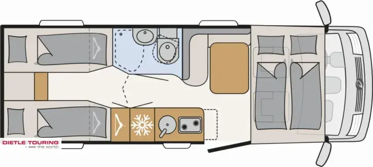 Grundriss Tag Dethleffs Globebus Active I 6 Modell 26