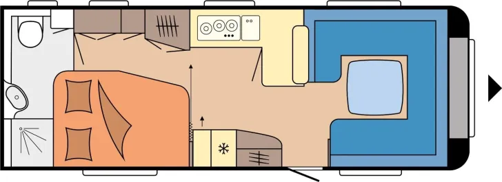 Grundriss Tag Hobby Prestige 660 WFC Mover !  Klimaanlage !