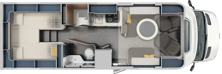 Grundriss Tag Laika Kreos MB L 5009 MB ARCTIC 2xTV Klima Lithium