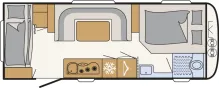 Grundriss Tag Dethleffs Summer Edition 560 FMK autark 3er Etagenbett