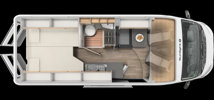 Grundriss Tag Sunlight Camper Van CLIFF 640 Sofort verfügbar