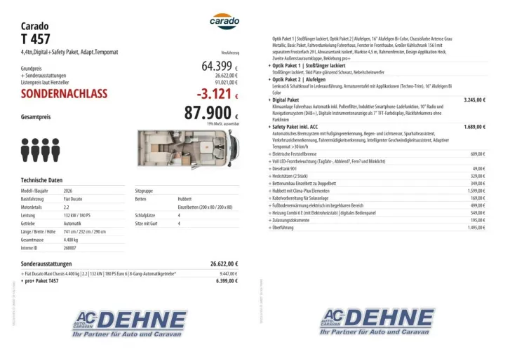 Fahrzeugbild Carado T 457 4,4tn,Digital+Safety Paket, Adapt.Tempomat #3